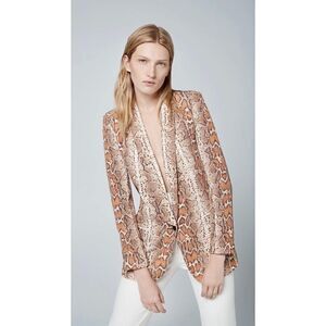 Brand New SMYTHE Long Shawl Blazer Desert Snake print